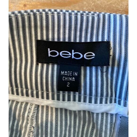 Bebe Stripe Pencil Skirt Size 2 Women’s Blue White - Picture 3 of 7